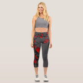 3D-Poker Kartenspielen Anzug Capri Leggings (Vorderseite)