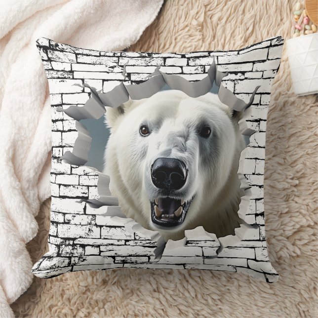 3D Polar Bear Wall Break - The Restaurant Kissen (Decke)