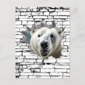 3D Polar Bear Wall Break - The Restaurant Postkarte (Vorderseite)