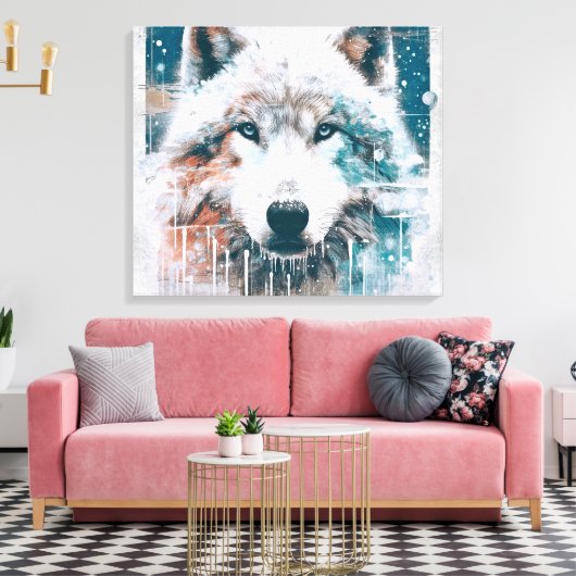 3D Polarwolf Leinwanddruck (Insitu (Wohnzimmer))