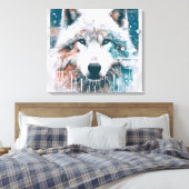 3D Polarwolf Leinwanddruck (Insitu (Schlafzimmer))