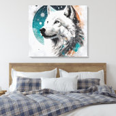 3D Polarwolf Leinwanddruck (Insitu (Schlafzimmer))