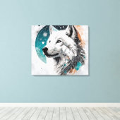 3D Polarwolf Leinwanddruck (Insitu (Holzboden))