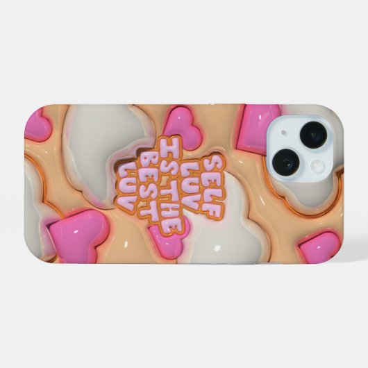 3D Puffself-Liebe ist die beste Liebe-Handy-Fall iPhone 15 Hülle (Rückseite (Horizontal))