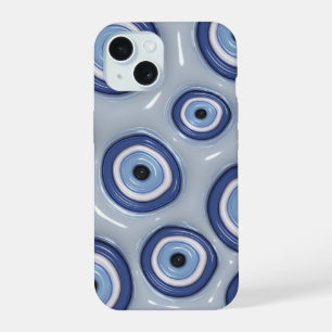 3D Puffy Evil Eye Positive Vibes Phone Case iPhone 15 Hülle
