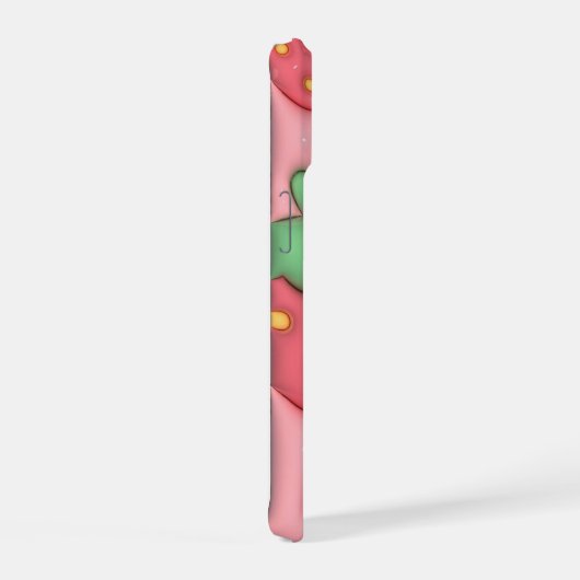 3D Puffy Pink Strawberry Ästhetische Handycase iPhone 15 Hülle (Rechte Seite)