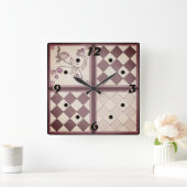 3D Purple Color Quadratische Wanduhr (Zuhause)