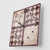 3D Purple Color Quadratische Wanduhr (Winkel)