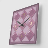 3D Purple Color Quadratische Wanduhr (Winkel)