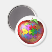 3D Puzzle Apple Magnet (Vorderseite/Rückseite)