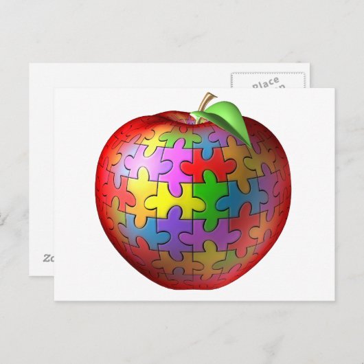 3D Puzzle Apple Postkarte (Vorne/Hinten)