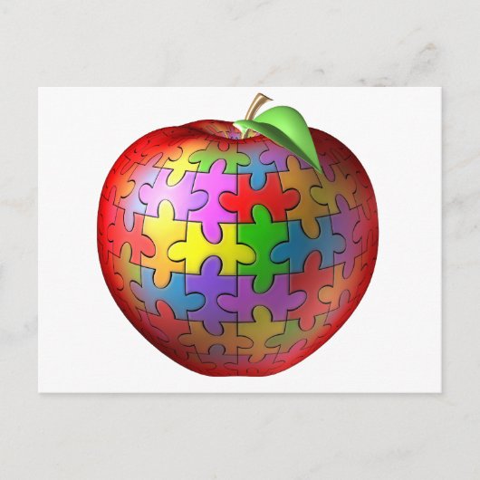 3D Puzzle Apple Postkarte (Vorderseite)