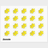 3D Puzzle Piece (Metallic Gold) Runder Aufkleber (Blatt)