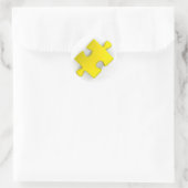 3D Puzzle Piece (Metallic Gold) Runder Aufkleber (Tasche)