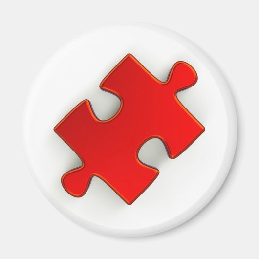 3D Puzzle Piece (Metallic Red) Magnet (Vorne)