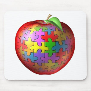 3D Puzzlespiel Apple Mousepad