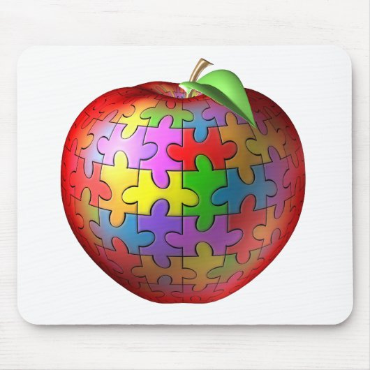 3D Puzzlespiel Apple Mousepad (Vorne)