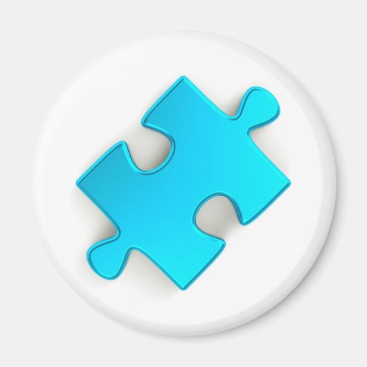 3D-Puzzleteil (Metallic Light Blue) Magnet (Vorne)