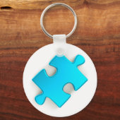 3D-Puzzleteil (Metallic Light Blue) Schlüsselanhänger (Vorderseite)