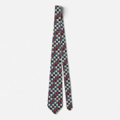 3D Pyramidal Geometric Pattern - Rot, Blau und Cre Krawatte (Vorderseite)