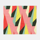 3D Pyramiden: Retro Geometric Vintag. Fleecedecke (Vorderseite (Horizontal))