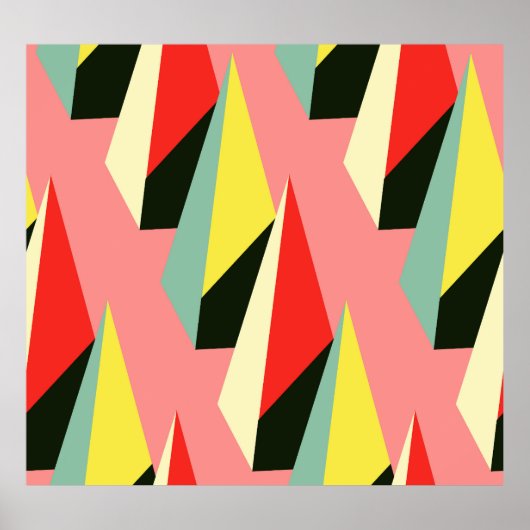 3D Pyramiden: Retro Geometric Vintag. Poster (Vorne)