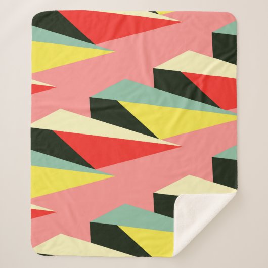 3D Pyramiden: Retro Geometric Vintag. Sherpadecke (Vorderseite)