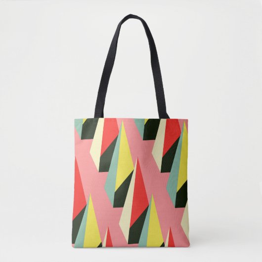 3D Pyramiden: Retro Geometric Vintag. Tasche (Vorderseite)