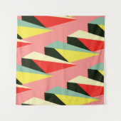 3D Pyramiden: Retro Geometric Vintag. Wandteppich (Vorderseite (Horizontal))