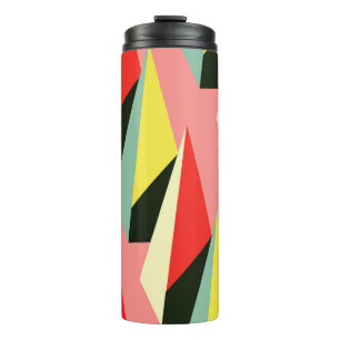 3D-Pyramiden: Retro-geometrische Vintage-Elemente. Thermosbecher