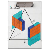 3D Pythagorean Theorem Math Clipboard Klemmbrett (Vorderseite)