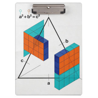 3D Pythagorean Theorem Math Clipboard Klemmbrett