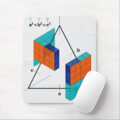 3D Pythagorean Theorem Math Mousepad (Mit Mouse)