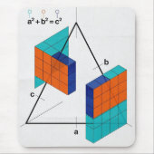 3D Pythagorean Theorem Math Mousepad (Vorne)