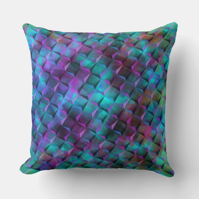3D-Quadrate blauer Lila bis rosa oder dreieckig Kissen (Vorderseite)