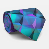 3D-Quadrate blauer Lila bis rosa oder dreieckig Krawatte (Gerollt)