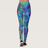 3D-Quadrate blauer Lila bis rosa oder dreieckig Leggings (Rückseite)