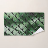 3D-Quadrate mit dunkelgrünem Hintergrund vermische Badhandtuch Set (Handtuch)