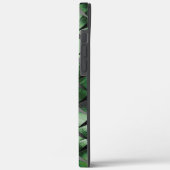 3D-Quadrate mit dunkelgrünem Hintergrund vermische Case-Mate iPhone Hülle (Rückseite / Links)