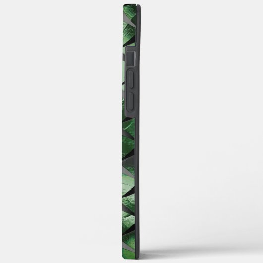 3D-Quadrate mit dunkelgrünem Hintergrund vermische Case-Mate iPhone Hülle (Rückseite / Links)