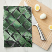 3D-Quadrate mit dunkelgrünem Hintergrund vermische Geschirrtuch (Viertel Falte)
