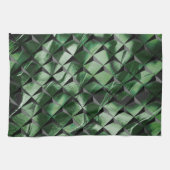 3D-Quadrate mit dunkelgrünem Hintergrund vermische Geschirrtuch (Horizontal)