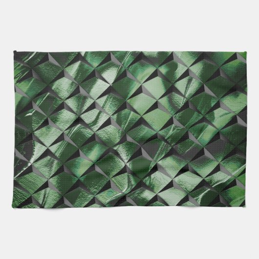 3D-Quadrate mit dunkelgrünem Hintergrund vermische Geschirrtuch (Horizontal)