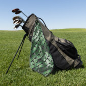 3D-Quadrate mit dunkelgrünem Hintergrund vermische Golfhandtuch (Gras)