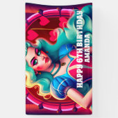 3D Queen of Hearts Birthday Banner (Vertikal)