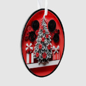 3d Quill Paper Art Weihnachtsbaum und Schneeflocke Ornament (Vorderseite)