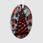 3d Quill Paper Art Weihnachtsbaum und Schneeflocke Ornament (Vorderseite)