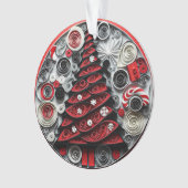 3d Quill Paper Art Weihnachtsbaum und Schneeflocke Ornament (Vorderseite)