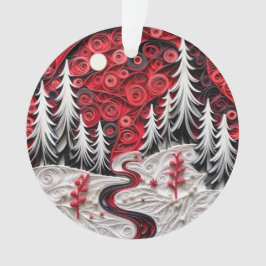 3d Quill Paper Art Weihnachtslandschaft Ornament