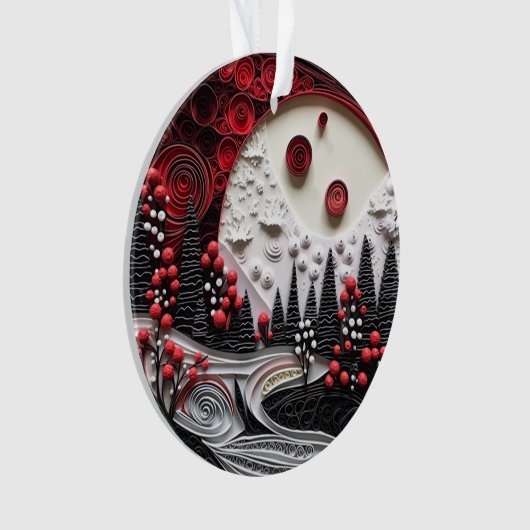 3d Quill Paper Art Weihnachtslandschaft Ornament (Vorderseite)